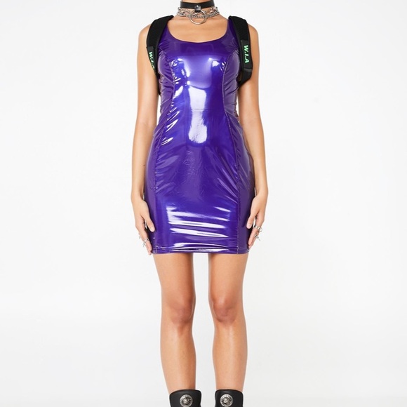 purple vinyl dress
